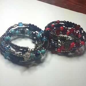 Memory wire bracelets set of 2